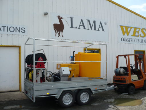 installation nettoyeur haute pression remorque Lama West Arc